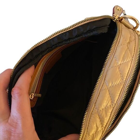 E+A NEW Quilted Disco Bag Gold With shoulder Strap - Picture 5 of 10